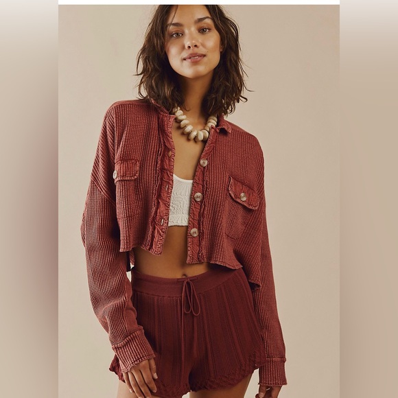 Free People Tops - NWOT FP One Scout Cropped Jacket Size XL in Cowboy.